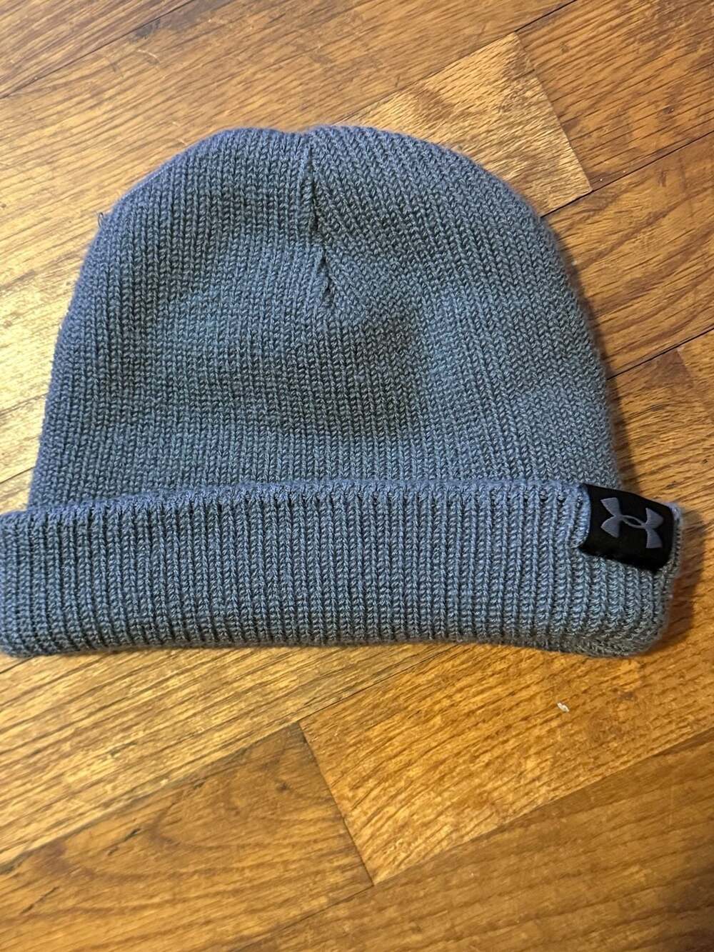Under Armour Beanie Hat Grey Ribbed Knit OSFA